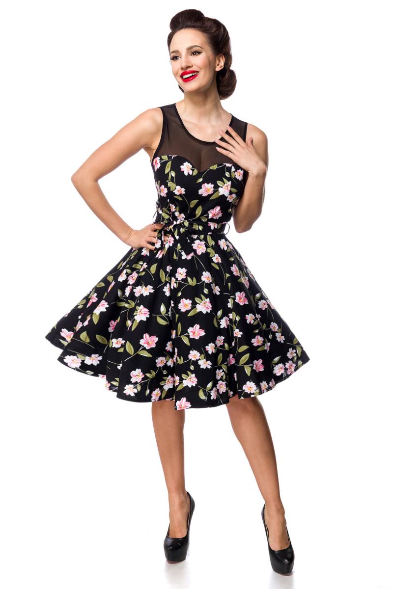 Kleid mit Dots schwarz/rosa