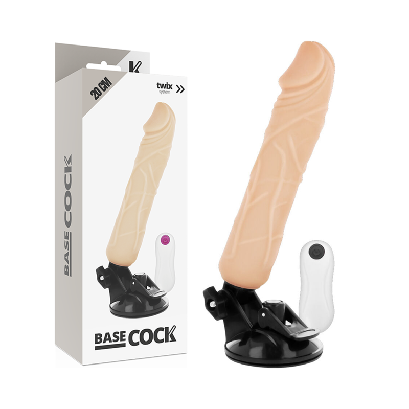 BASECOCK - REALISTISCHER NATÜRLICHER FERNBEDIENUNGSVIBRATOR 20 CM