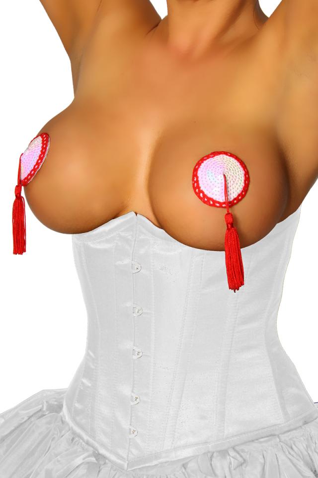 Nipple-Patches OS weiß/rot