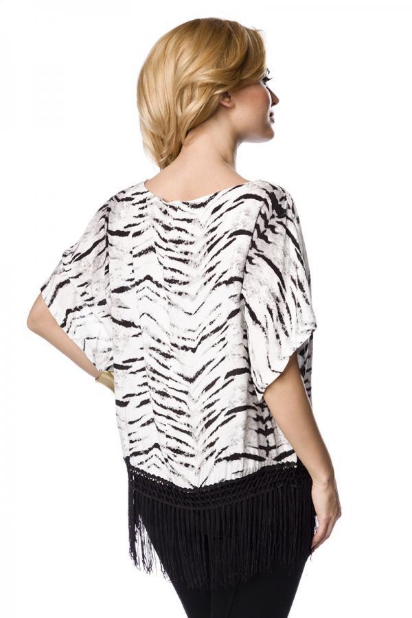 Oberteil mit Fransen XL/XXL grau