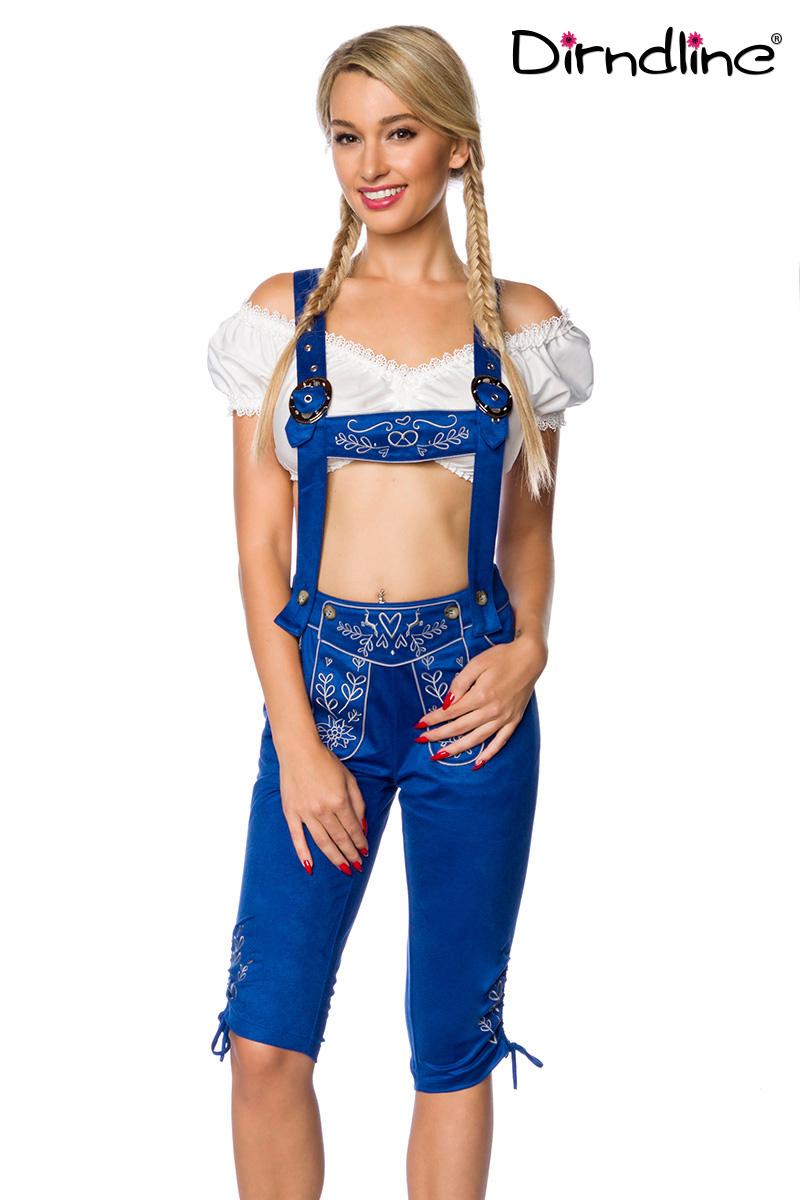 Trachtenhose mit Stickereien blau