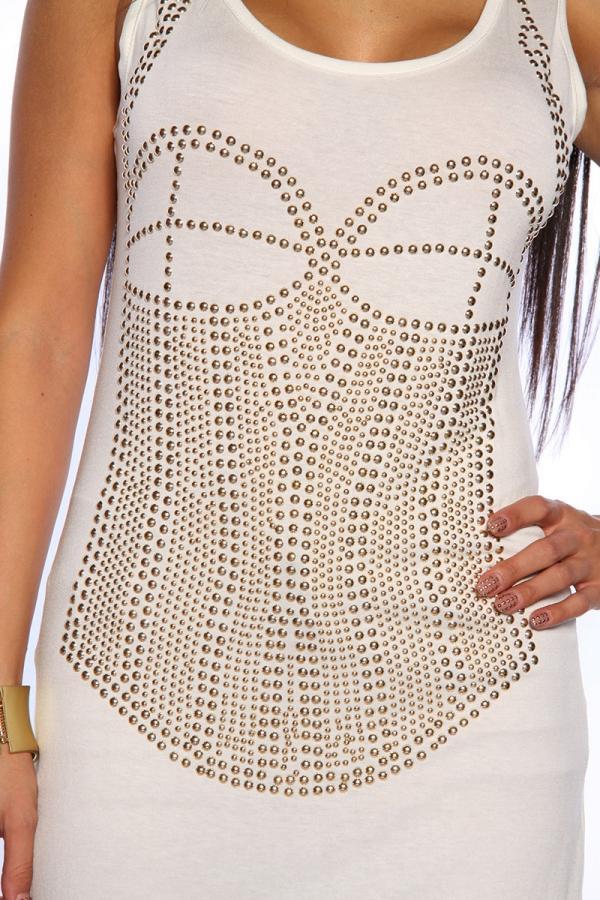 Top mit Nieten OS creme