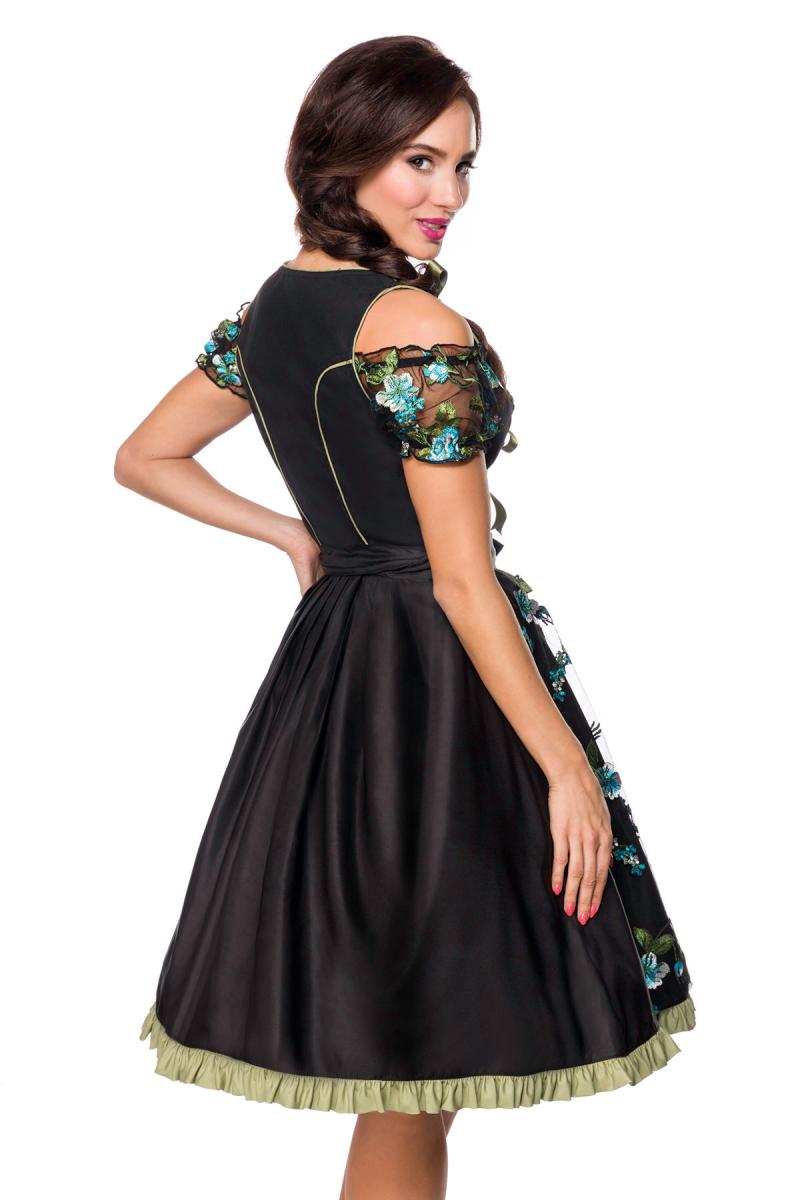 Dirndl inkl. Spitzenbluse schwarz/grün