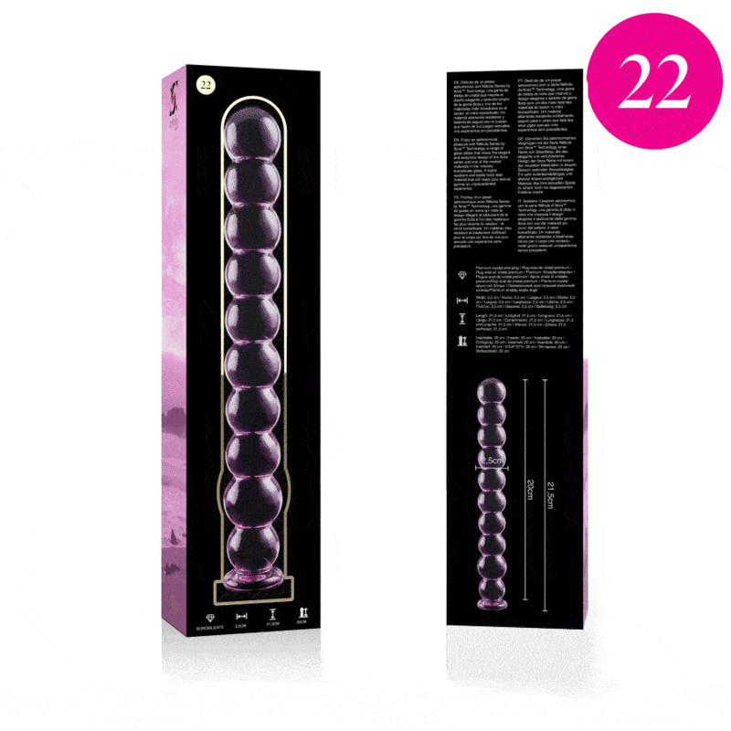 NEBULA SERIES BY IBIZA - MODELL 22 DILDO BOROSILIKATGLAS 21,5 X 2,5 CM ROSA