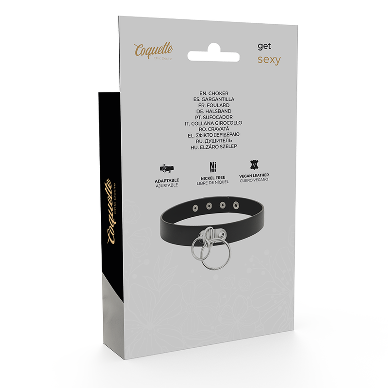 COQUETTE - CHIC DESIRE DOPPELRING-HALSBAND AUS VEGANEM LEDER