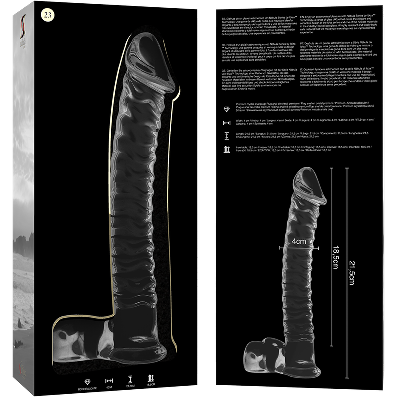 NEBULA SERIES BY IBIZA - MODELL 23 DILDO BOROSILIKATGLAS 21,5 X 4 CM KLAR