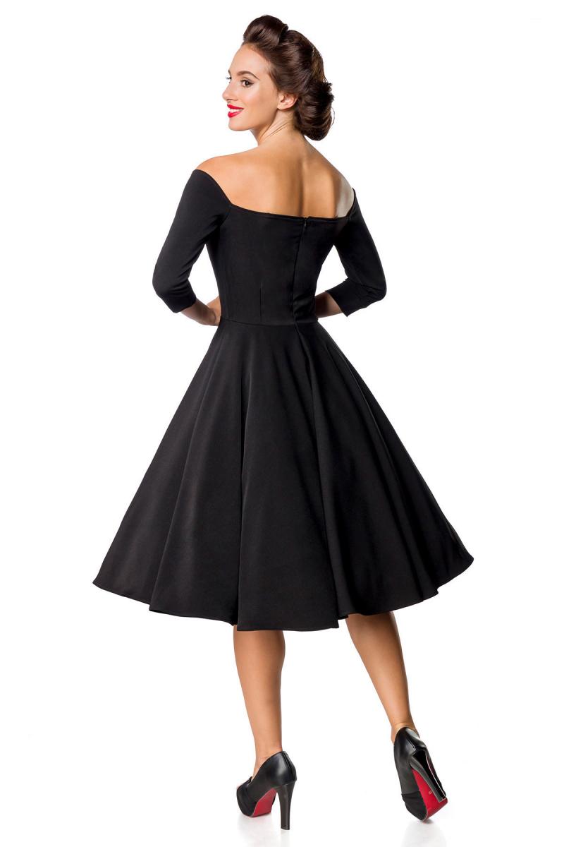 Belsira Premium Vintage Swing-Kleid schwarz