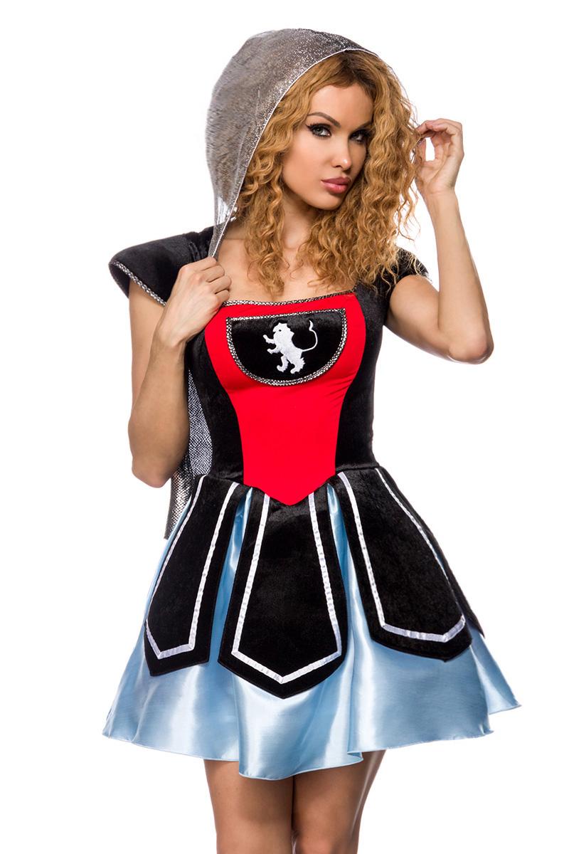 Ritter Kostüm XS-M blau/schwarz/weiß