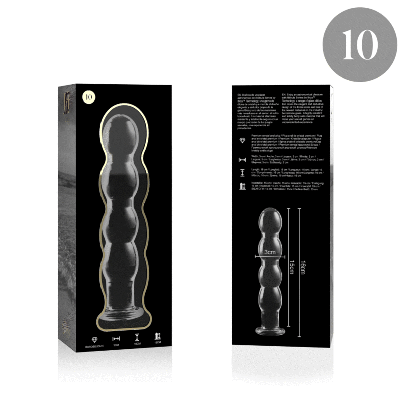 NEBULA SERIES BY IBIZA - MODELL 10 DILDO BOROSILIKATGLAS 16,5 X 3,5 CM KLAR