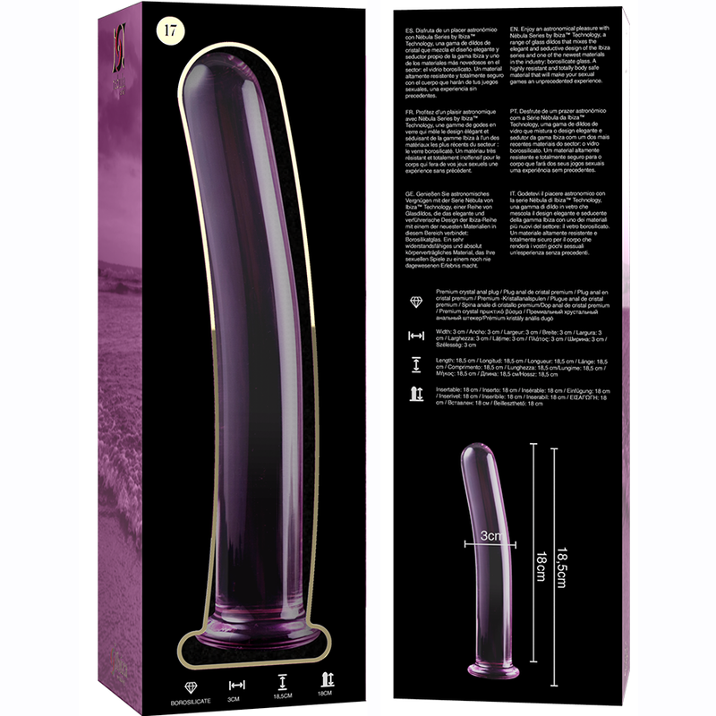 NEBULA SERIES BY IBIZA - MODELL 17 DILDO BOROSILIKATGLAS 18,5 X 3 CM ROSA