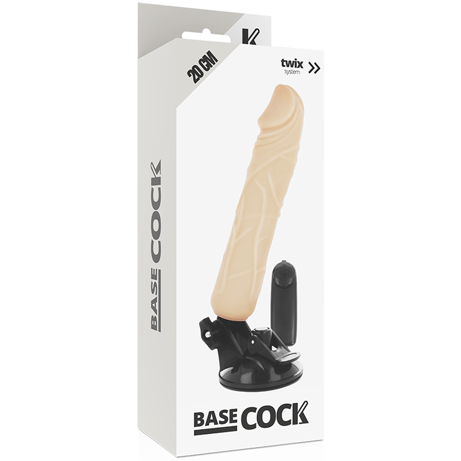 BASECOCK - REALISTISCHER VIBRATOR MIT FERNBEDIENUNG NATÜRLICHER 20 CM