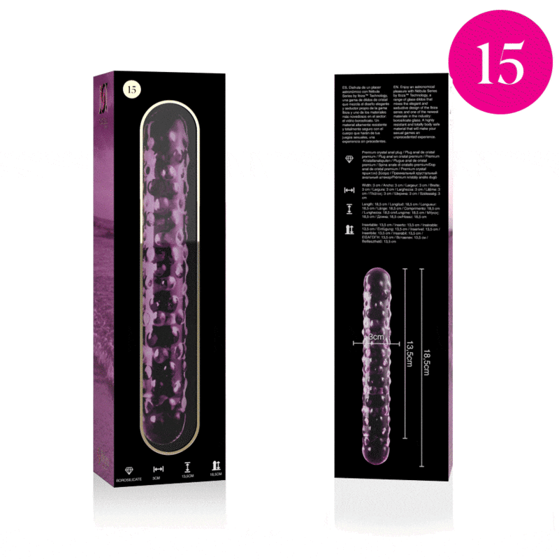 NEBULA SERIES BY IBIZA - MODELL 15 DILDO BOROSILIKATGLAS 18,5 X 3 CM ROSA