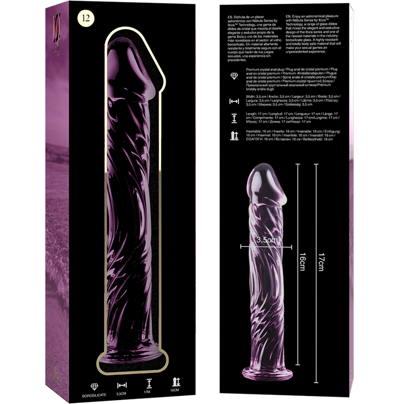 NEBULA SERIES BY IBIZA - MODELL 12 DILDO BOROSILIKATGLAS 17 X 3,5 CM ROSA