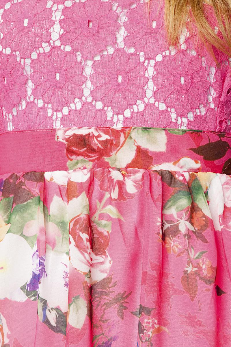 Maxi Kleid pink/gemustert