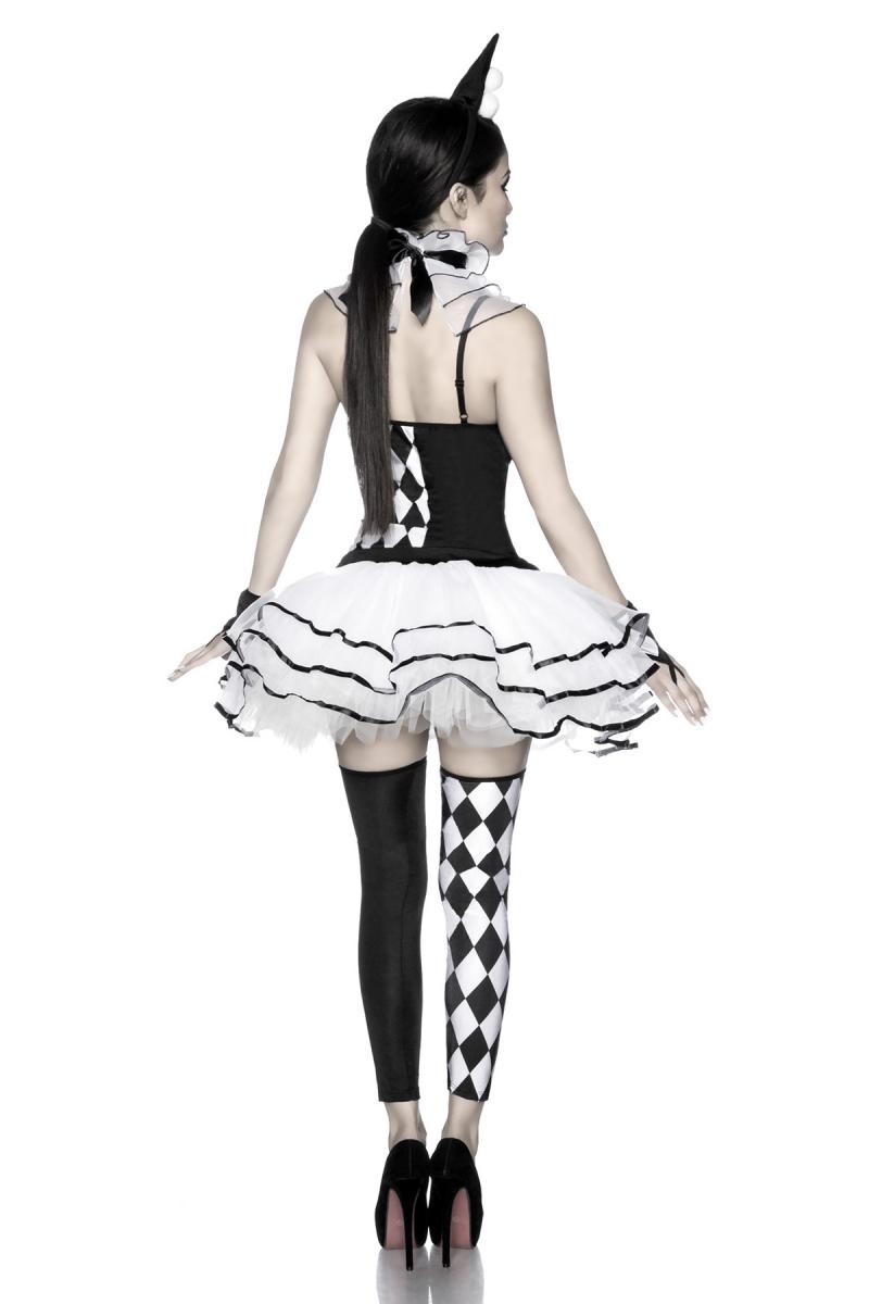 Harlekinkostüm (Komplettset) schwarz/weiß