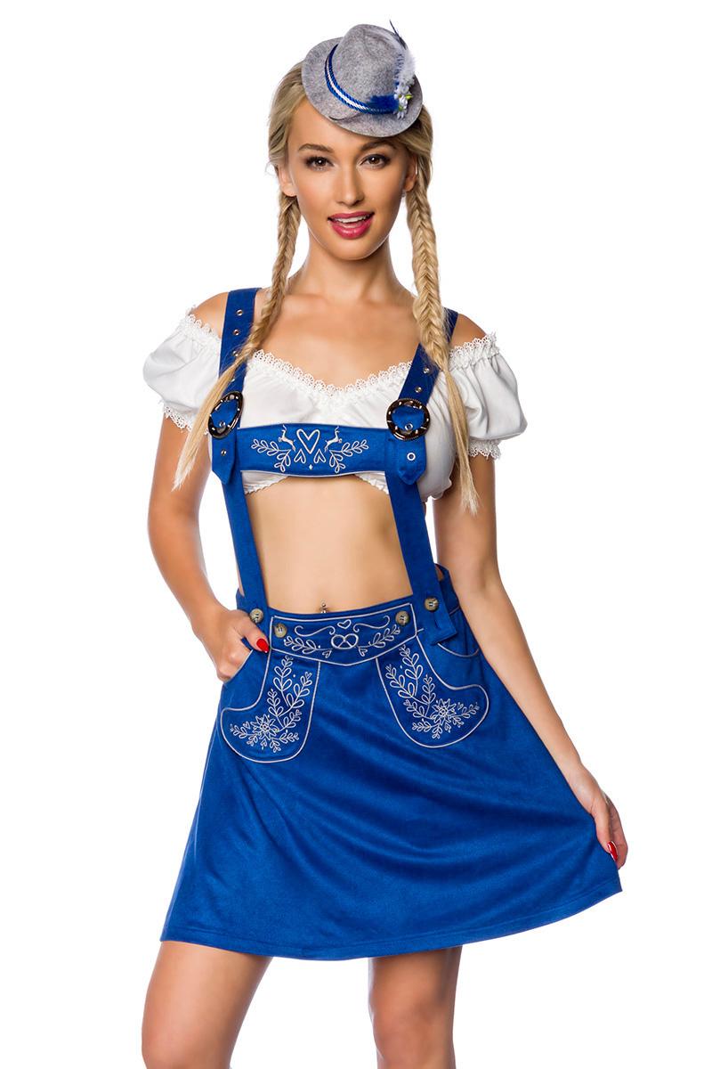 Trachtenrock mit Stickereien blau