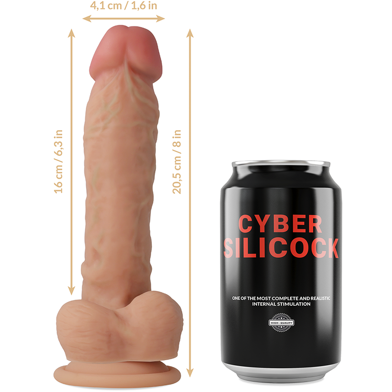 CYBER SILICOCK - STRAP-ON MAGNUS FLÜSSIGSILIKON MIT 3 RINGEN GRATIS