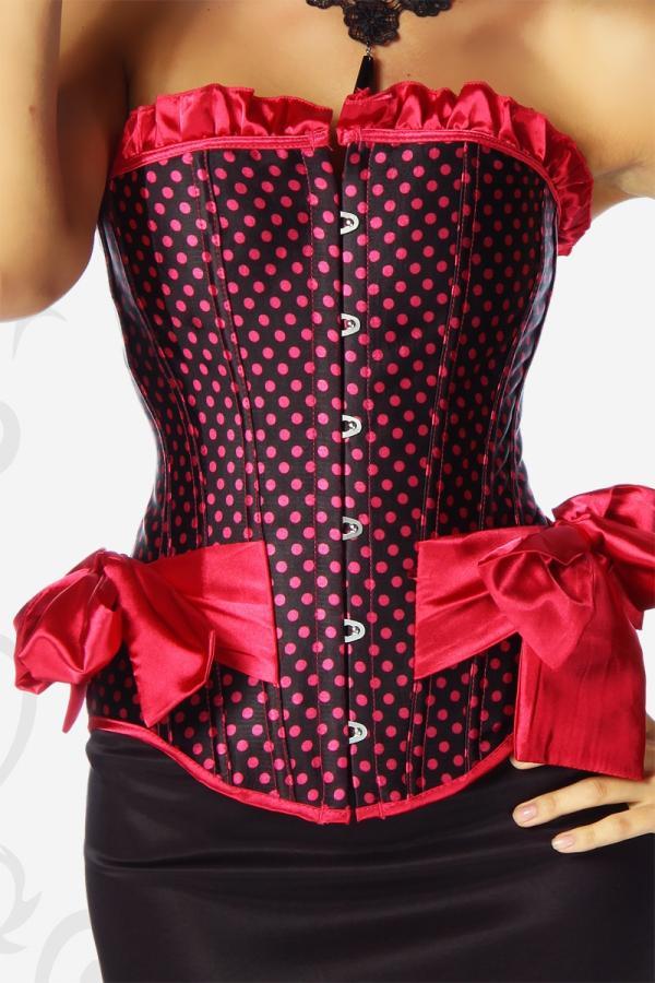 Cabarett-Corsage 2XL schwarz/pink