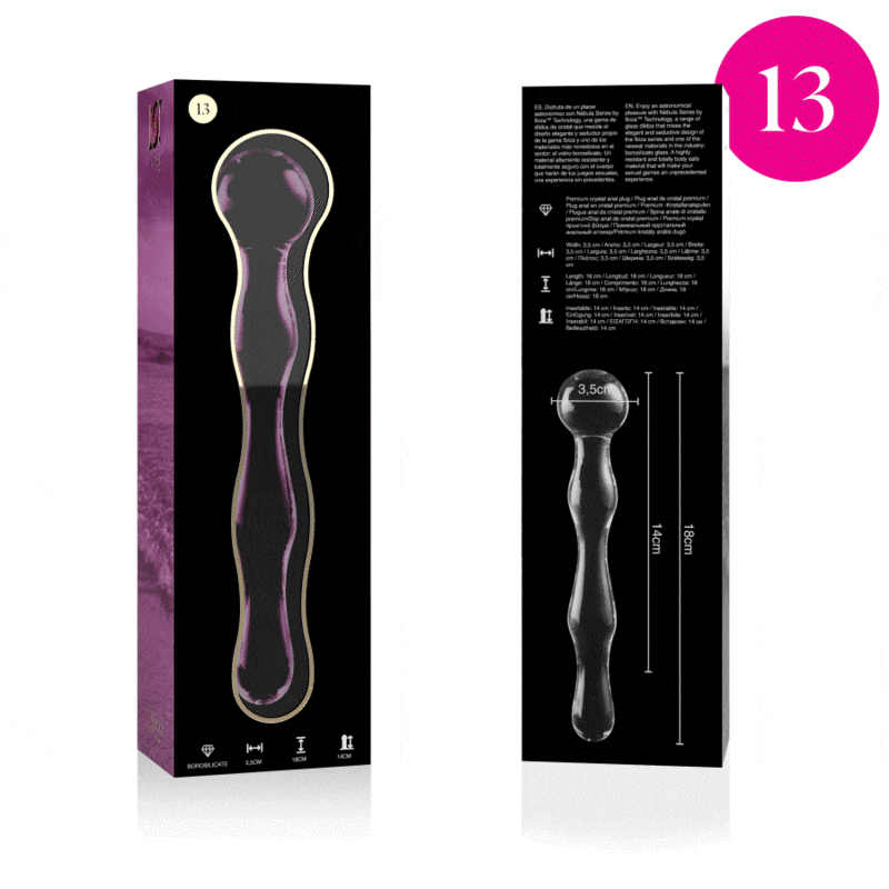NEBULA SERIES BY IBIZA - MODELL 13 DILDO BOROSILIKATGLAS 18 X 3,5 CM ROSA