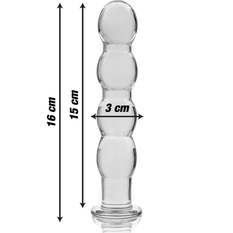 NEBULA SERIES BY IBIZA - MODELL 10 DILDO BOROSILIKATGLAS 16,5 X 3,5 CM KLAR