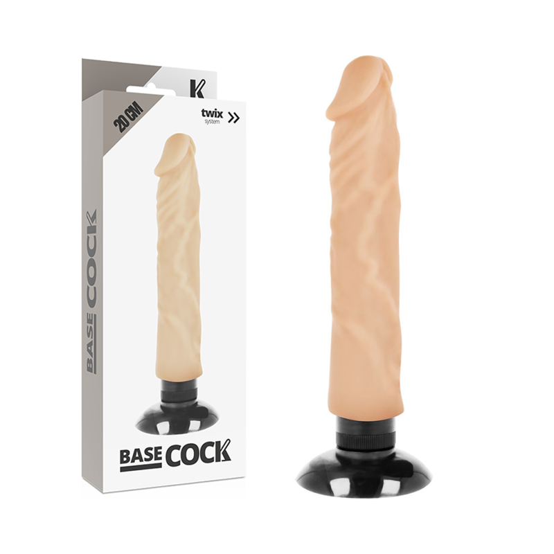 BASECOCK - REALISTISCHER VIBRATOR 2-1 NATÜRLICH 20 CM