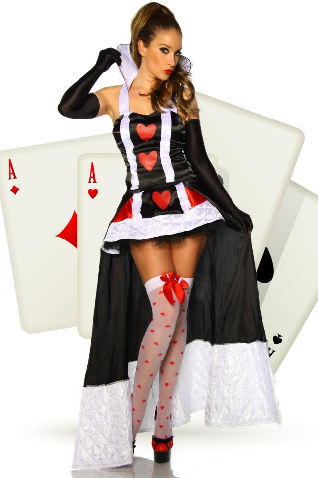 Alice-im-Wunderland-Kostüm M-L schwarz/weiß/rot