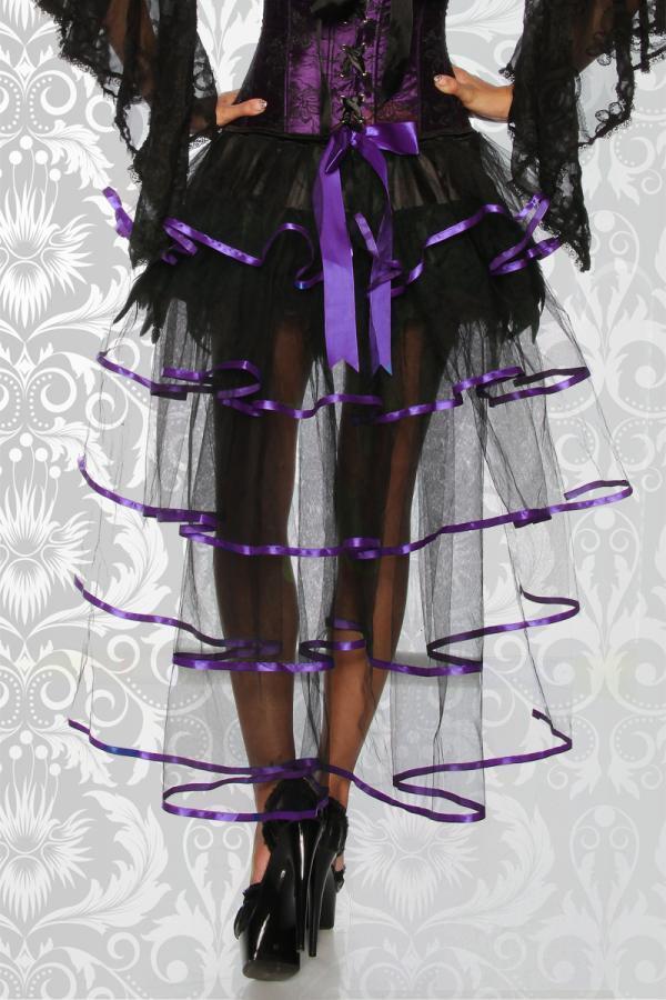 Burlesque-Volant-Rock OS schwarz/lila