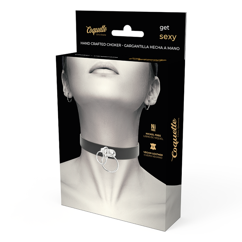 COQUETTE - CHIC DESIRE DOPPELRING-HALSBAND AUS VEGANEM LEDER
