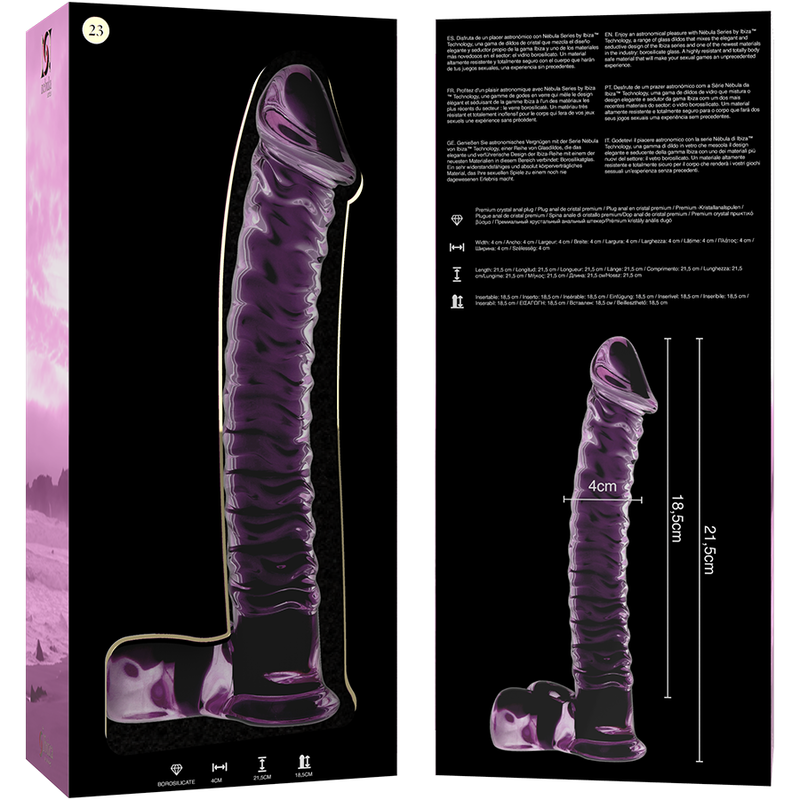 NEBULA SERIES BY IBIZA - MODELL 23 DILDO BOROSILIKATGLAS 21,5 X 4 CM ROSA
