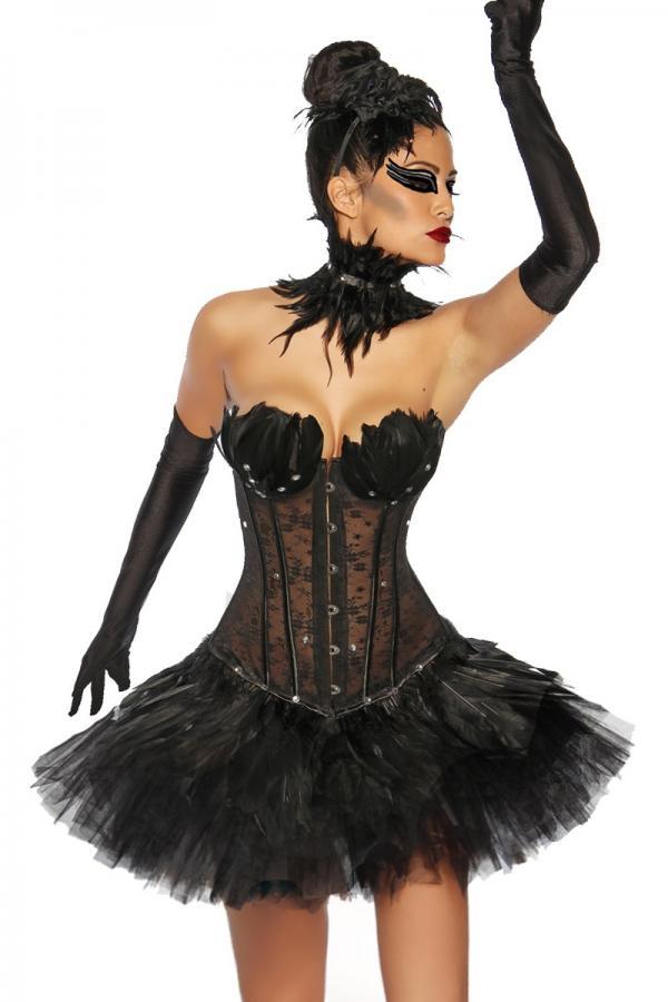 Black Swan / White Swan Corsage M schwarz