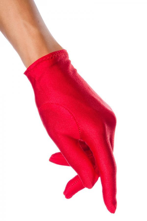 Satin-Handschuhe kurz OS rot