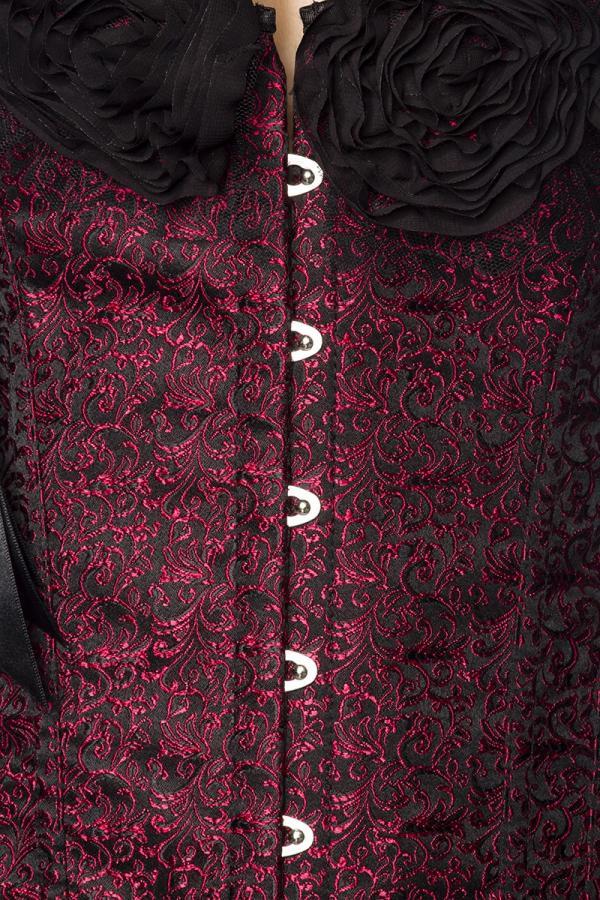 Burlesque-Corsage S schwarz/rot