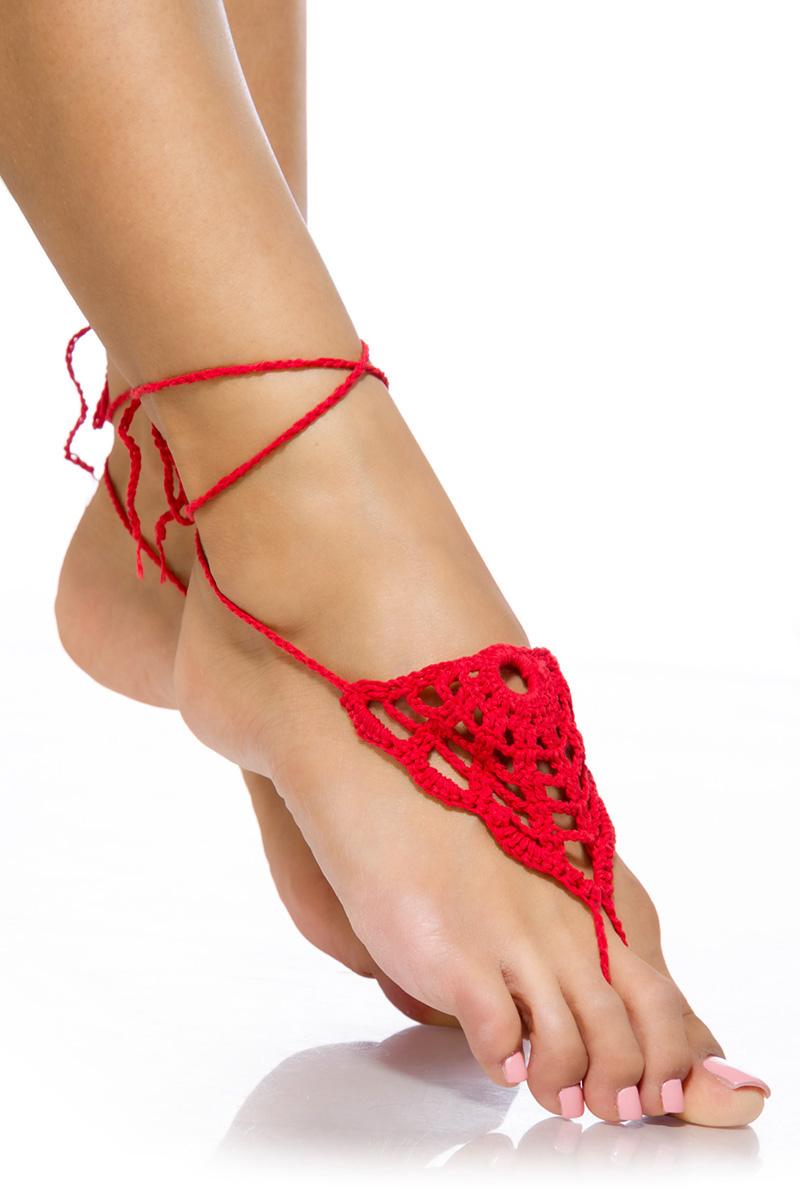 Häkelgamaschen OS rot