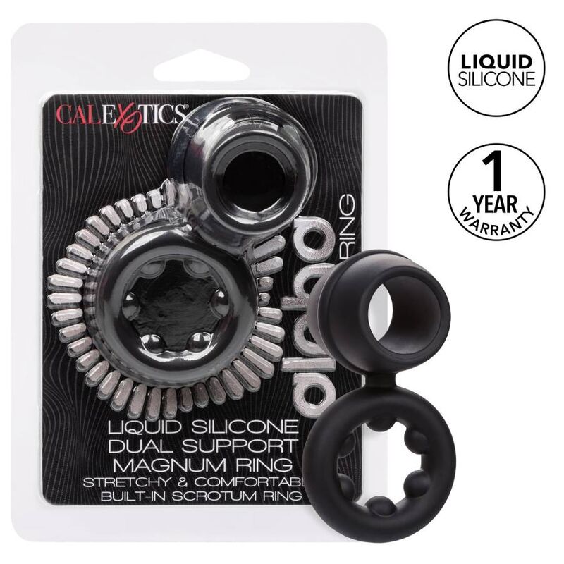 CALIFORNIA EXOTICS - ALPHA DUAL MAGNUM RING SCHWARZ