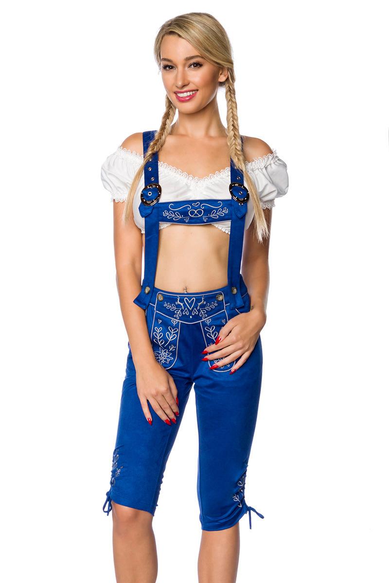 Trachtenhose mit Stickereien blau