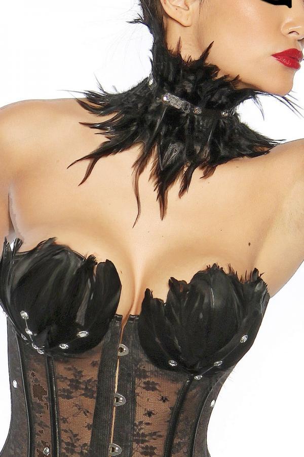 Black Swan / White Swan Corsage M schwarz
