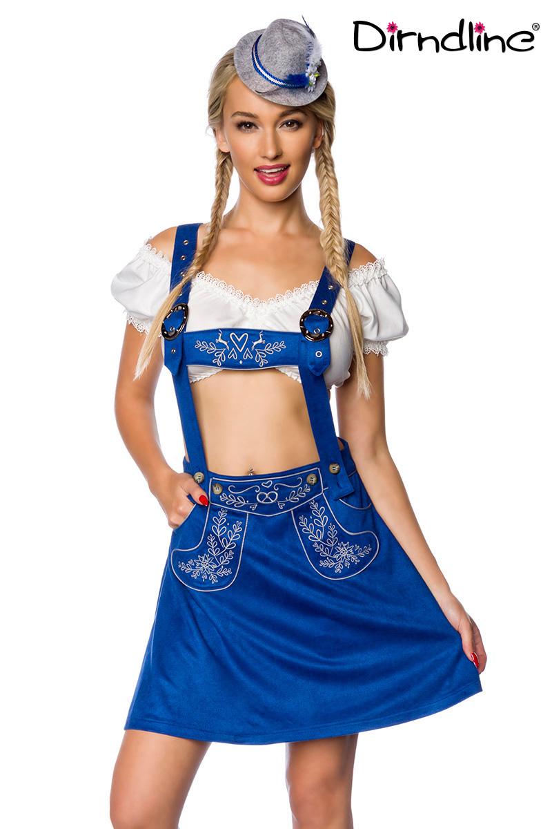 Trachtenrock mit Stickereien blau