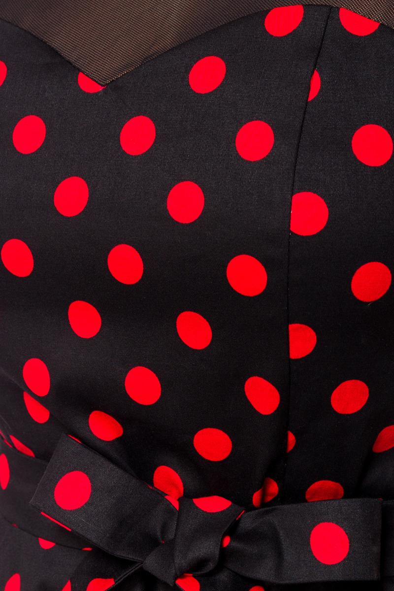 Kleid mit Dots schwarz/rot