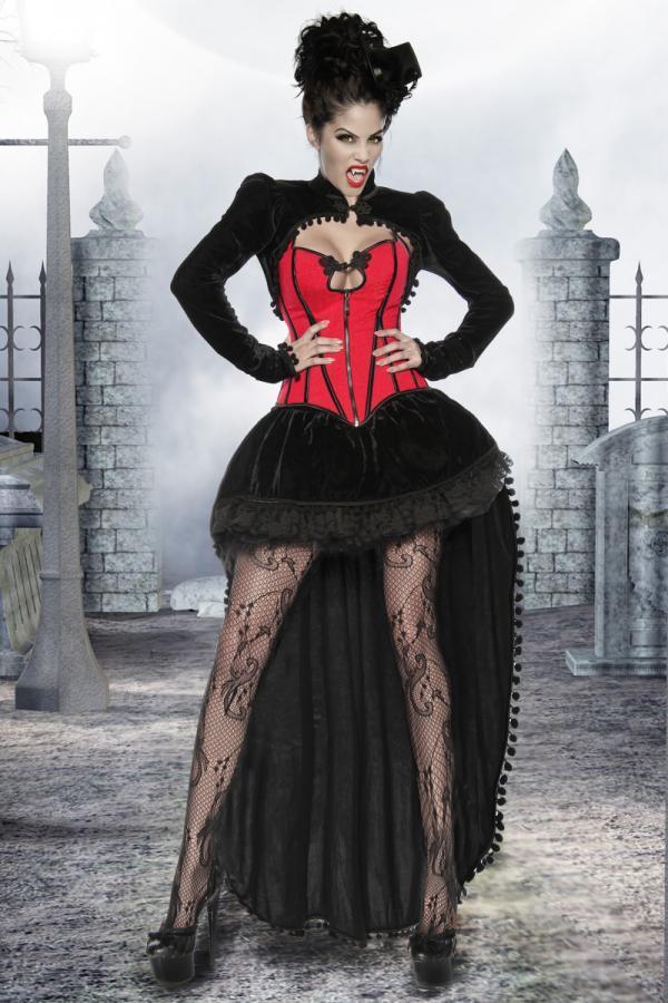 Vampirkostüm 3XL schwarz/rot