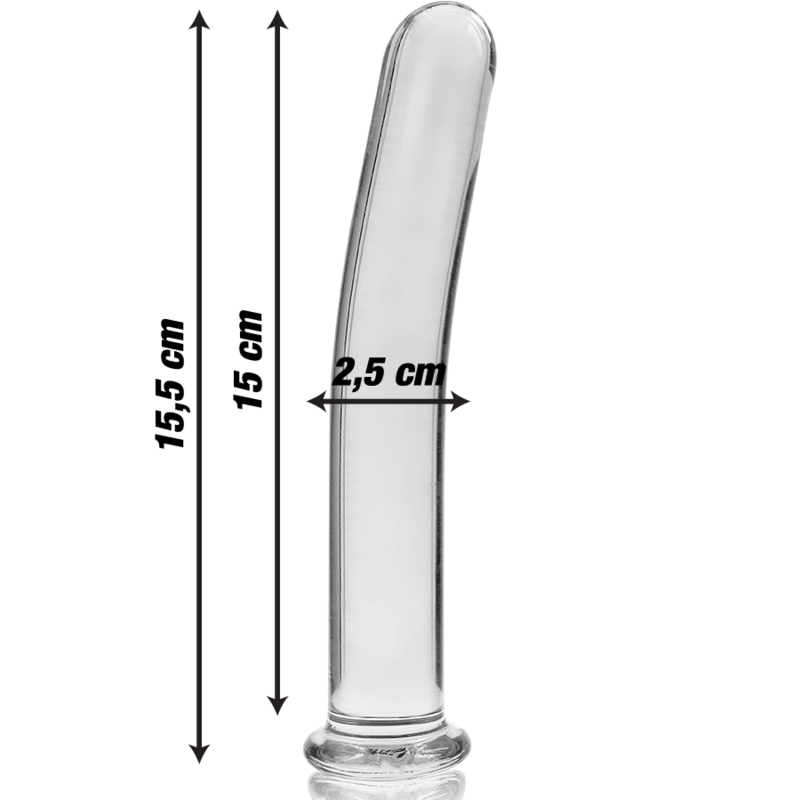 NEBULA SERIES BY IBIZA - MODELL 9 DILDO BOROSILIKATGLAS 15,5 X 2,5 CM KLAR