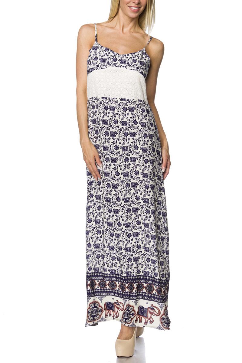 Maxi-Kleid weiß/blau