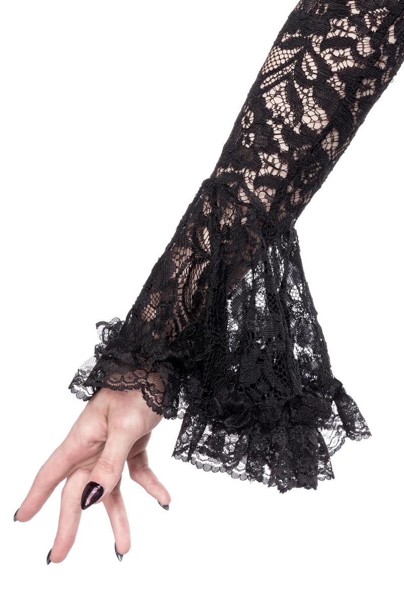 Gothic-Bolero aus Spitze schwarz