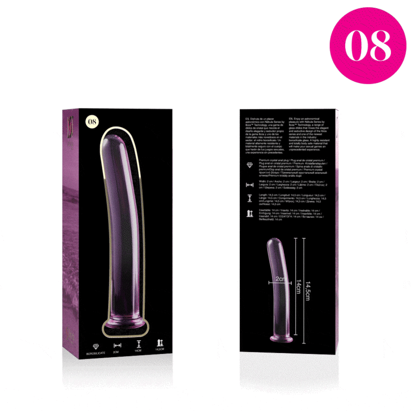 NEBULA SERIES BY IBIZA - MODELL 8 DILDO BOROSILIKATGLAS 14,5 X 2 CM ROSA