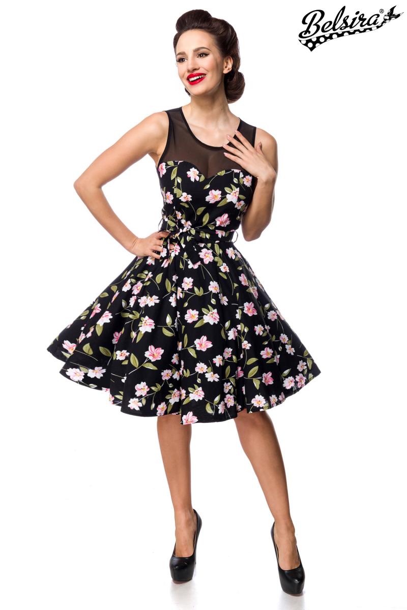 Kleid mit Dots schwarz/rosa