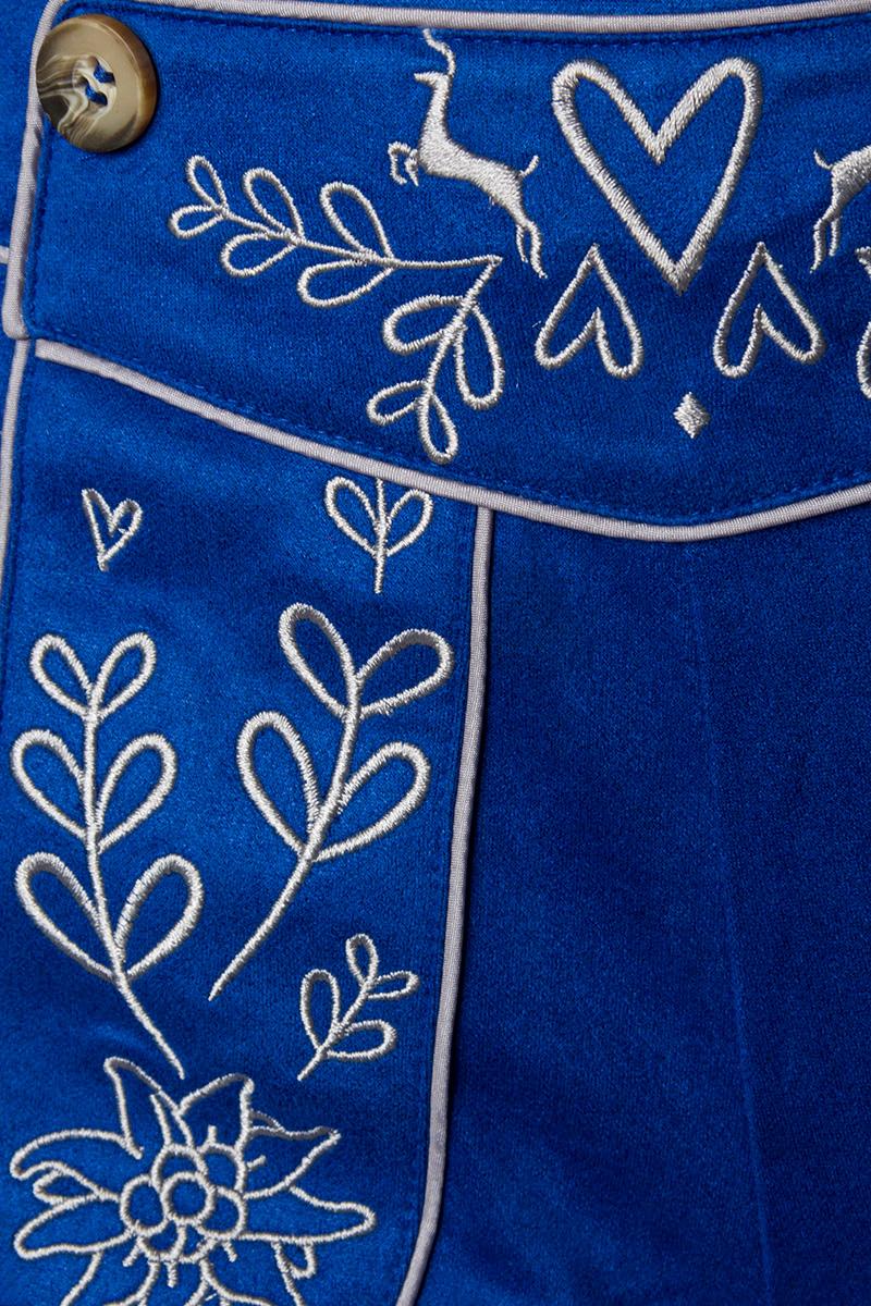 Trachtenhose mit Stickereien blau