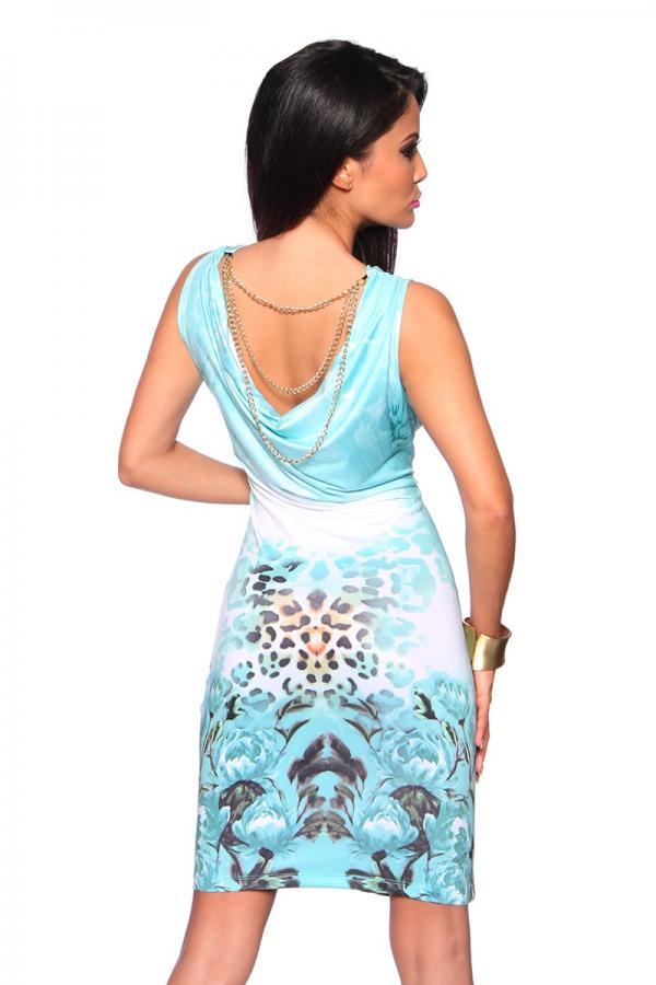 Kleid mit Leoprint M/L grün