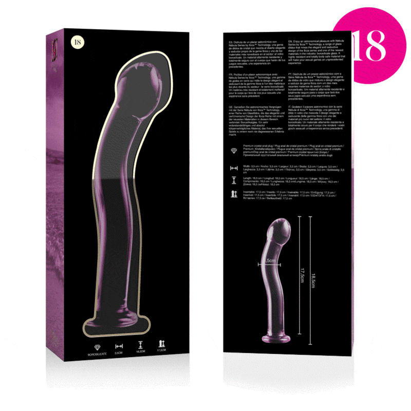 NEBULA SERIES BY IBIZA - MODELL 18 DILDO BOROSILIKATGLAS 18,5 X 3,5 CM ROSA