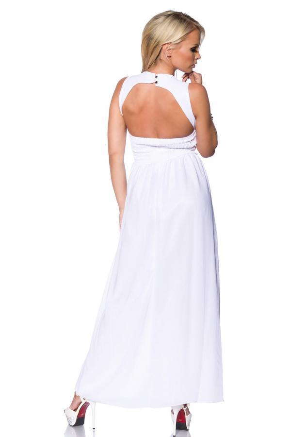 Abendkleid mit Steinen L weiß