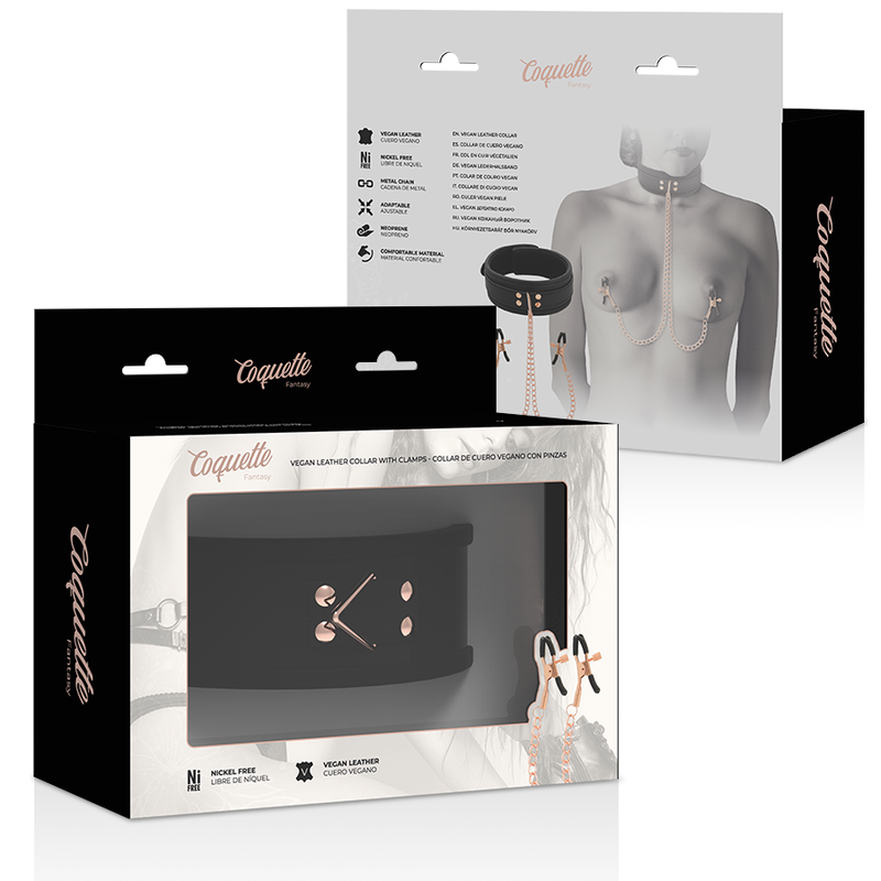 COQUETTE - CHIC DESIRE FANTASY-NIPPELKLEMMEN-HALSKETTE MIT NEOPRENFUTTER
