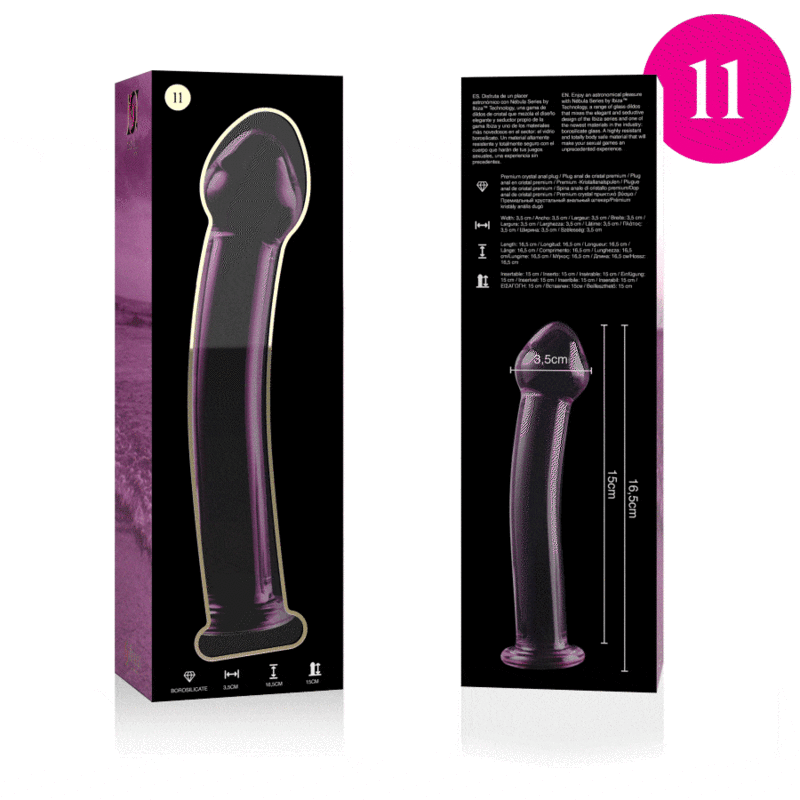 NEBULA SERIES BY IBIZA - MODELL 11 DILDO BOROSILIKATGLAS 16 X 3 CM ROSA